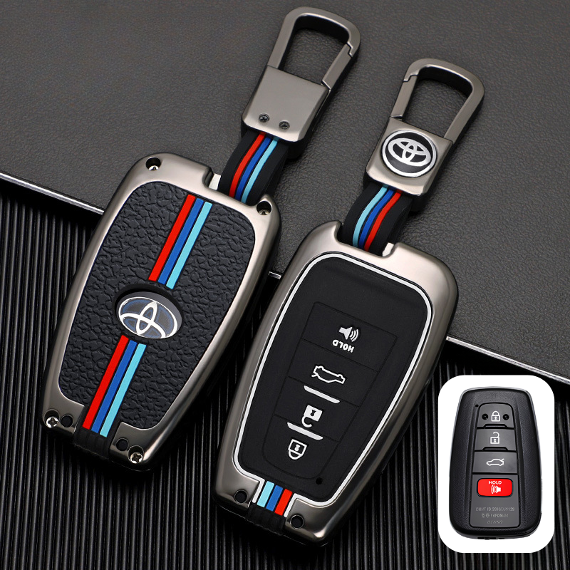 Load image into Gallery viewer, Toyota Metal Shell &amp; Soft Silicone Full Protection Car Key Fob Case Cover For Camry RAV4 Highlander Avalon C-HR Prius Corolla - i-Station Mobile Phone &amp; Electronic Device Repair and Accessories

