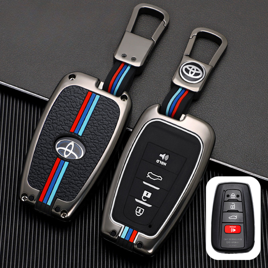 Toyota Metal Shell & Soft Silicone Full Protection Car Key Fob Case Cover For Camry RAV4 Highlander Avalon C-HR Prius Corolla - i-Station Mobile Phone & Electronic Device Repair and Accessories