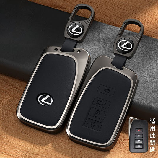 Lexus Aluminum Alloy + PU Leather Car Key Fob Case Cover For ES200, ES300h, RX350h, RX300, NX200, NX260 - i-Station Mobile Phone & Electronic Device Repair and Accessories