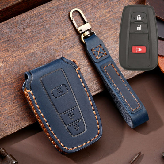 Toyota Handcrafted Genuine Leather Car Key Protective Case For Camry, C-HR, Corolla, RAV4, Avalon, Land Cruiser, Prado, Prius