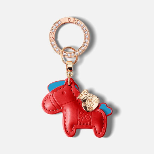 Hinne Personalized Creative Leather Keychain Rhinestone Charm & Pendant