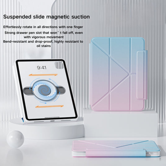 [Floating Track] [With Pen Slot] Apple iPad 10.2" 7th/8th/9th (2019/2020/2021) - Detachable Magnetic Shockproof Protective Case