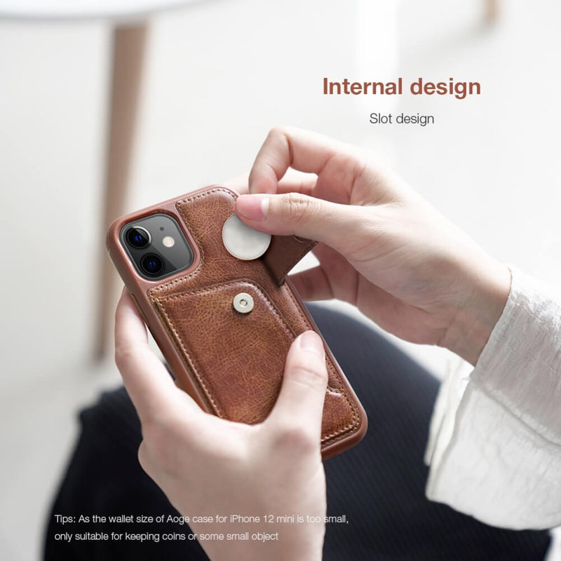 Load image into Gallery viewer, [With Card Slot] Apple iPhone 12 Mini - NILLKIN Aoge Series Shockproof Leather Case
