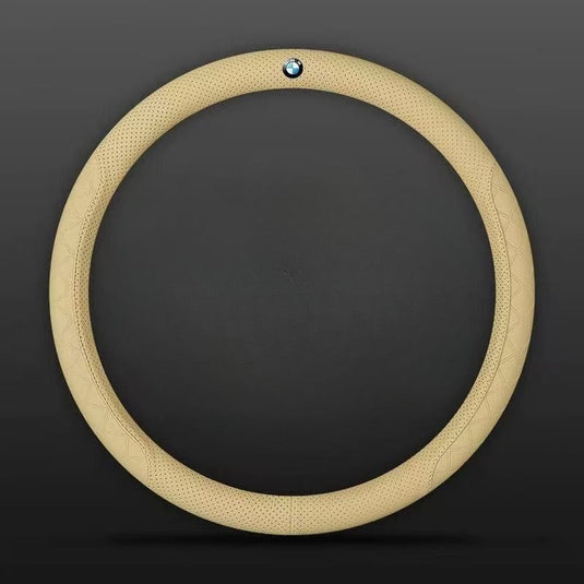 BMW PU Leather Steering Wheel Cover with Heat-Pressed Embossed Texture For 5 Series (530), 3 Series, 7 Series, 1 Series, X1, X2, X3, X4, X5, i3, iX3