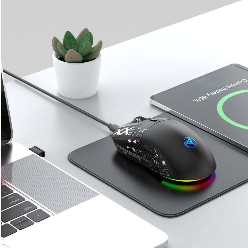 Load image into Gallery viewer, Three-Mode Wireless Bluetooth Mouse Lightweight Noise-Fre 7 Colors RGB Gaming Mouse 3600-DPI
