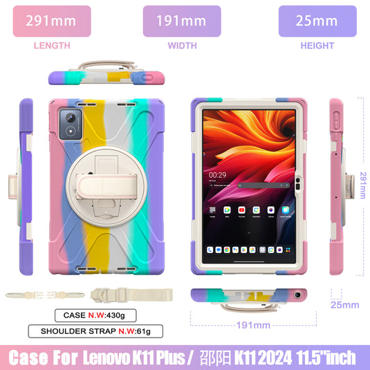 [Built-in Stand] Lenovo Tab K11 Plus 11.45" 2024 (TB352FU/XU) - Kid Shockproof Heavy Duty Series Case With Shoulder Strap