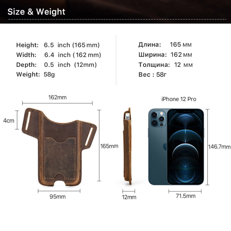 Load image into Gallery viewer, For Apple iPhone 11/11 Pro/12/12 Pro/13/13 Pro/14/14Pro/15/15 Pro 6.1&quot; - Leather Phone Waist Bag Wallet Protective Case
