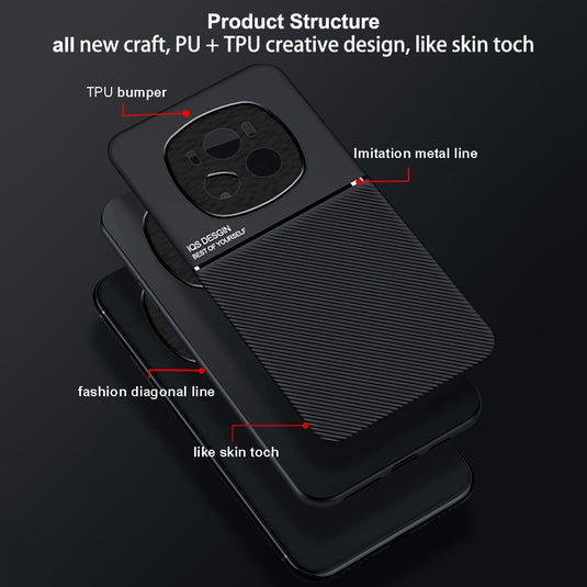 Honor Magic6/Pro - Oblique Stripe PC + TPU 2-in-1 All Inclusive Magnetic Protective Case