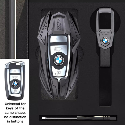 BMW Mecha Style Zinc Alloy Key Case For 1, 3, 5, 7 Series,X1, X3, X5, X6, X7