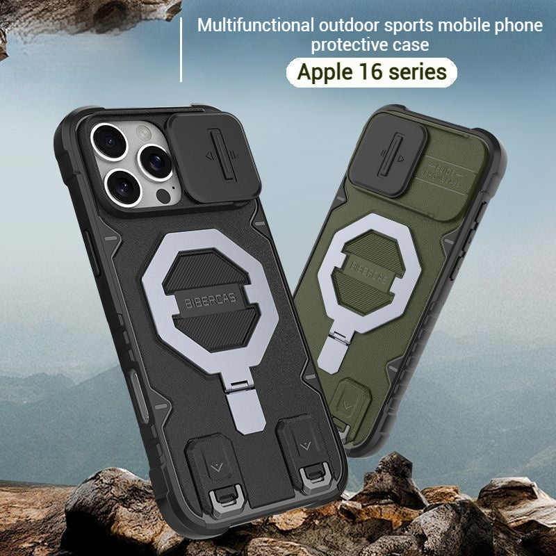 [With Invisible Bracket] Apple iPhone 14/Plus/Pro/Pro Max Multi-functional Outdoor Sports Protective Case - i-Station Mobile Phone & Electronic Device Repair and Accessories