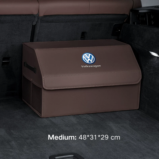 Volkswagen Microfiber Leather Car Trunk Storage Box for Tiguan, Golf, T-Roc, Amarok, Passat, Touareg, Taos, Atlas, ID.3, ID.4