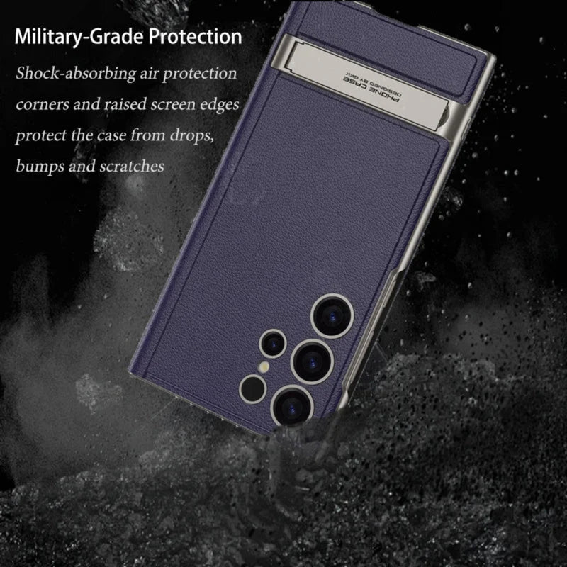 Load image into Gallery viewer, [With Card Slot] Samsung Galaxy S24 Ultra(SM-S928) - Folding Stand Card Holder Phone Case
