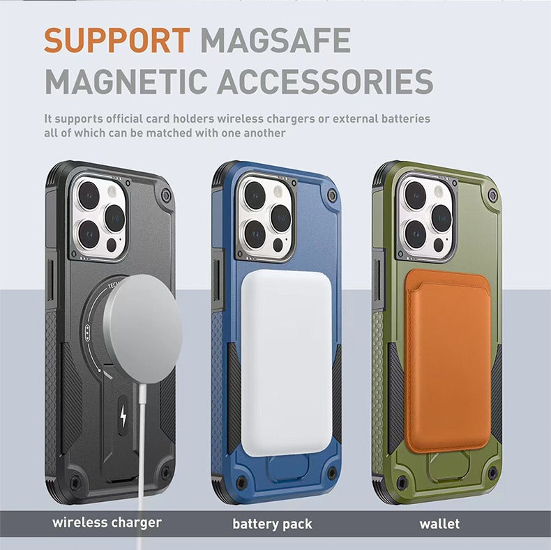 Load image into Gallery viewer, [Magsafe Compatible][Built-in Stand] Apple iPhone 13/Pro/Pro Max military-grade shockproof Heavy Duty Series Case
