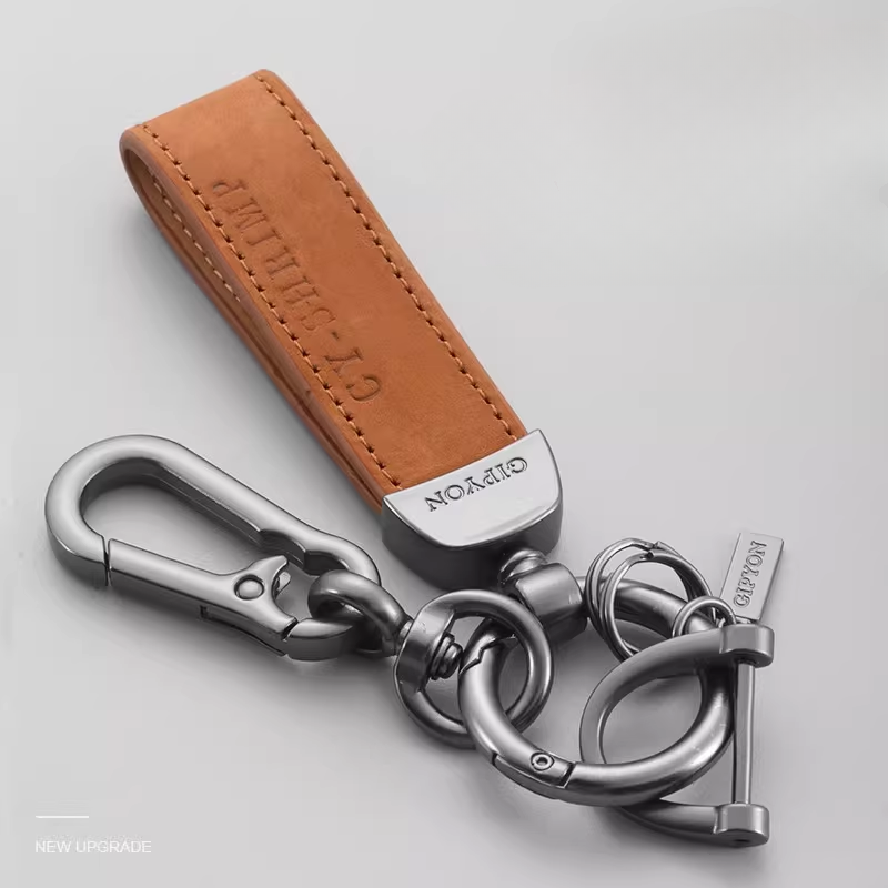 Load image into Gallery viewer, Minimalist Suede Car Keychain with Zinc-Aluminum Alloy Key Ring
