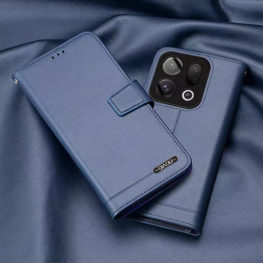 [With Card Slot] Oppo Find X9/Pro - Business Genuine Leather Flip Wallet Case