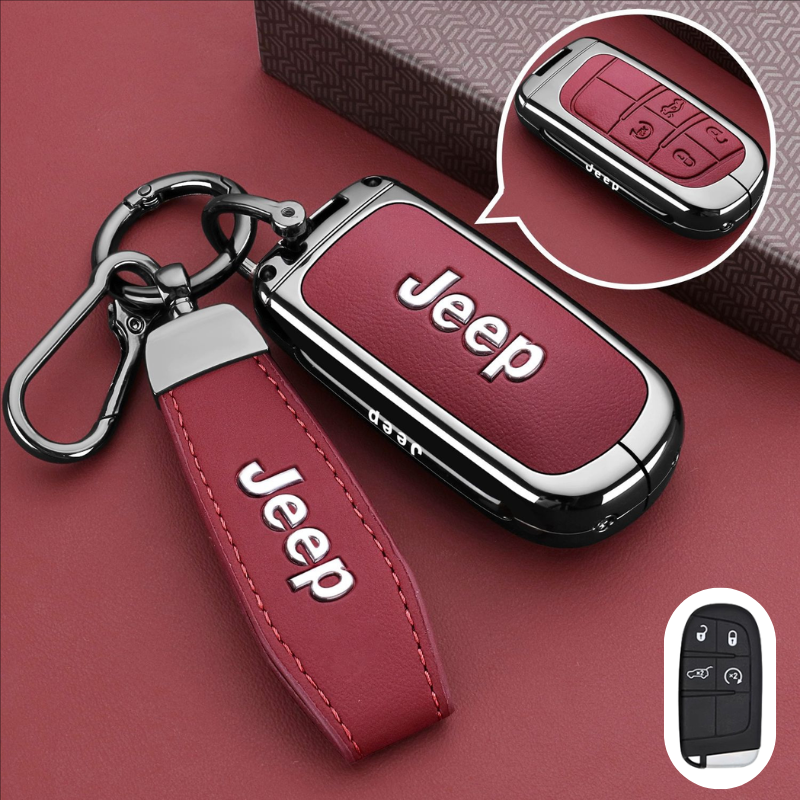 Load image into Gallery viewer, Jeep Premium Leather Protection Car Key Fob Case Cover for Grand Cherokee, Renegade, Compass, Commander, Cherokee - i-Station Mobile Phone &amp; Electronic Device Repair and Accessories
