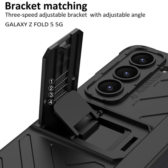 [With Pen Slot] [With Stand] Samsung Galaxy Z Fold 5(SM-F946) - Foldable Magnetic S Pen Creative Storage Armor Protective Case