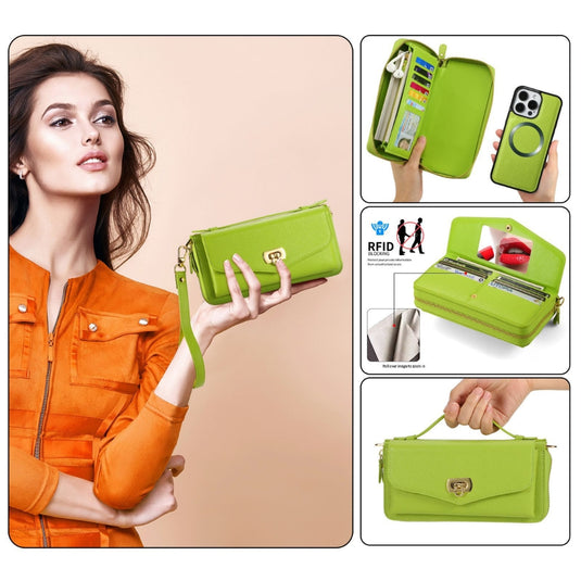 [With Shoulder Strap] [Magsafe Compatible] Apple iPhone 12/Pro/Max - Crossbody Wallet Style Shockproof Phone Case