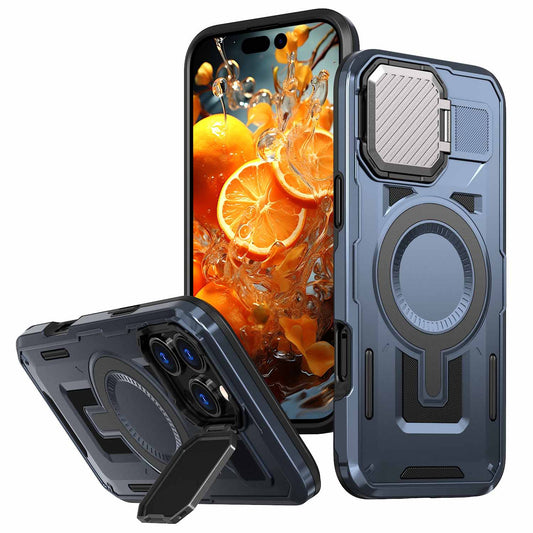 [Built-in Stand & Camera Protector & Magsafe] Apple iphone 16/16 Plus/16 Pro/16 Pro Max - Shield Shockproof Rugged Heavy Duty Case