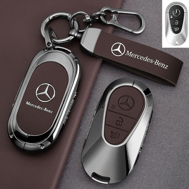 Load image into Gallery viewer, Mercedes Benz Premium Leather Protection Car Key Fob Case Cover for For Benz A, C, E, S, G-Class, GLA, GLB, GLC, GLE, GLS, CLA, CLS, EQC - i-Station Mobile Phone &amp; Electronic Device Repair and Accessories
