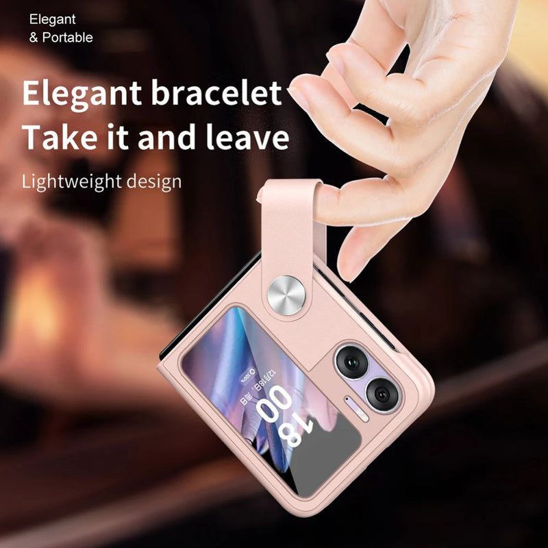 Load image into Gallery viewer, OPPO Find N3 Flip (PHT110, CPH2519) - PU Leather Handheld Stand Phone Case
