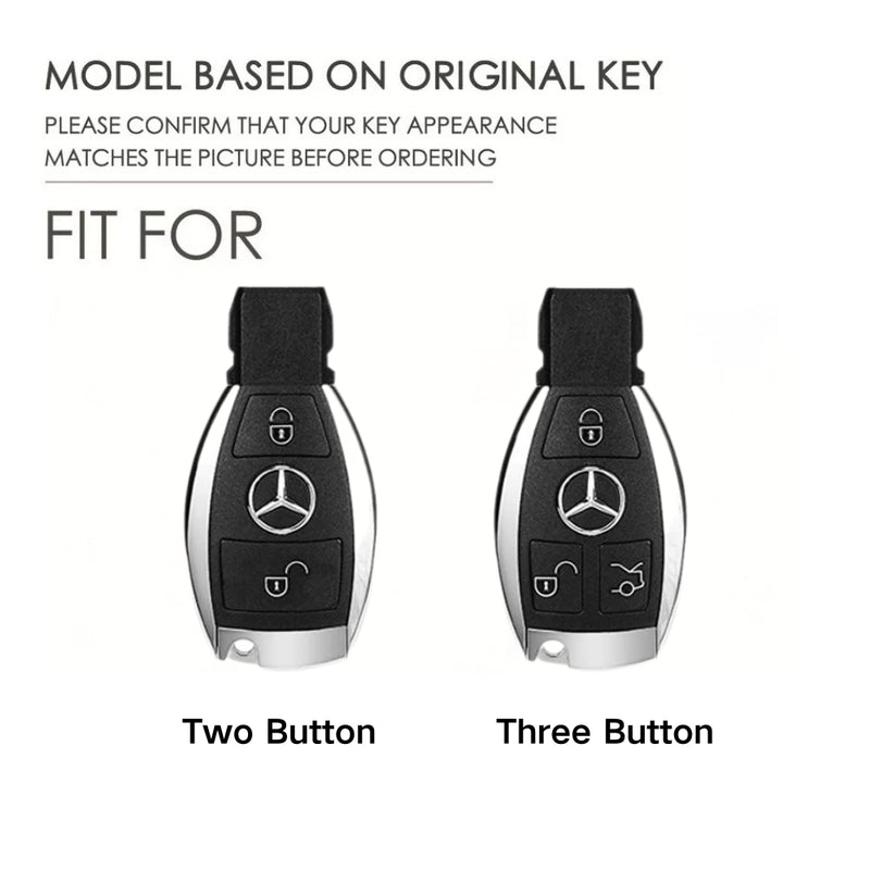 Load image into Gallery viewer, Mercedes Benz Handcrafted Genuine Leather Car Key Protective Case For Benz A, B, C, E, S-Class, GLC, GLE, GLK
