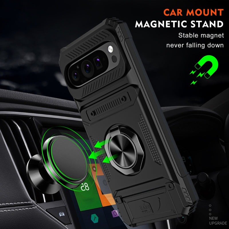 Load image into Gallery viewer, [With Card Slot] Google Pixel 9/Pro/Pro XL - TPU + PC 2 in 1 Drop Proof Magnetic Armor Case
