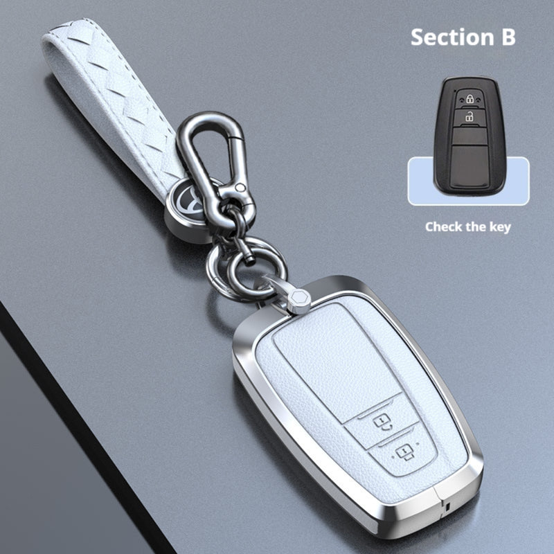 Load image into Gallery viewer, Toyota Zinc Alloy Leather Key Case For Camry, C-HR, Corolla, RAV4, Avalon, Land Cruiser, Prado, Prius
