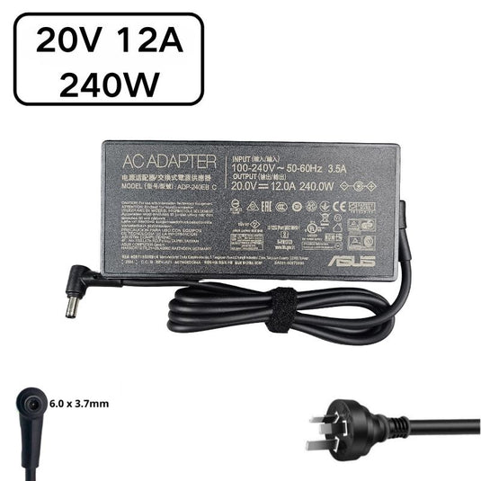 [20V-12A/240W][6.0x3.7] ASUS Rog 15" 16" Zephyrus Gaming Laptop AC Power Supply Adapter Charger