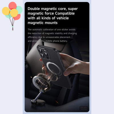[With Phone Holder][Magsafe Compatible] Apple iPhone 16/Plus/Pro/Max - Durable Magnetic Metal Stand Full Coverage Genuine Leather Series Case - i-Station Mobile Phone & Electronic Device Repair and Accessories
