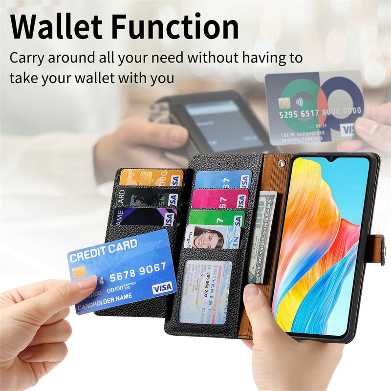 Load image into Gallery viewer, [With Card Slot] OPPO Reno11/Pro/F - PU leather Crossbody Wallet Style Shockproof Phone Case
