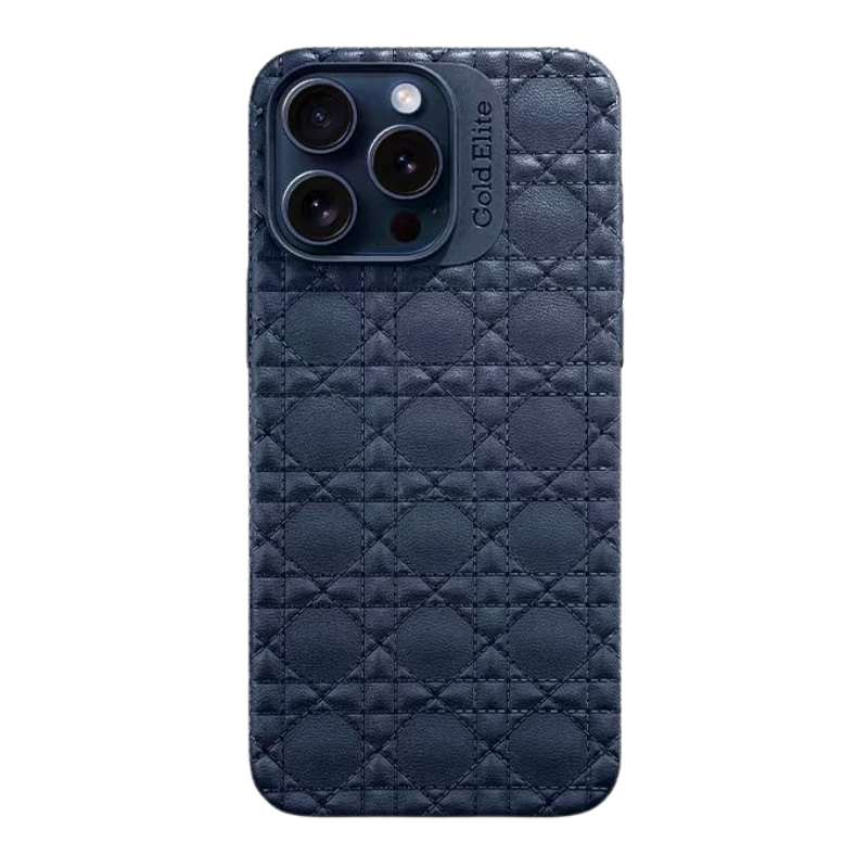 Load image into Gallery viewer, Apple iPhone 14 Pro/Pro Max Rhombic Genuine Leather Anti-drop Essentials Series Case
