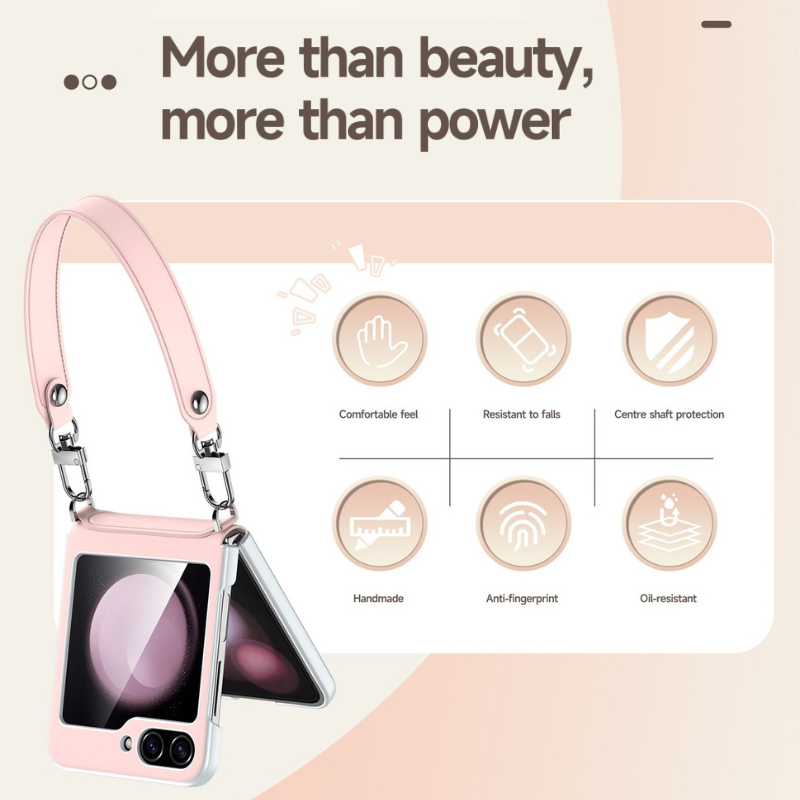 [With Lanyard] Samsung Galaxy Z Flip6 SM-F741 Folding Liquid Leather Anti-fouling Case - i-Station Mobile Phone & Electronic Device Repair and Accessories
