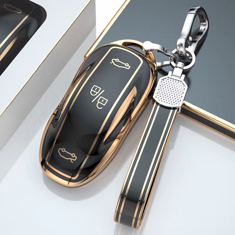 Load image into Gallery viewer, Tesla TPU + Plating Finish Car Key Fob Protective Cover Case For Model S, X
