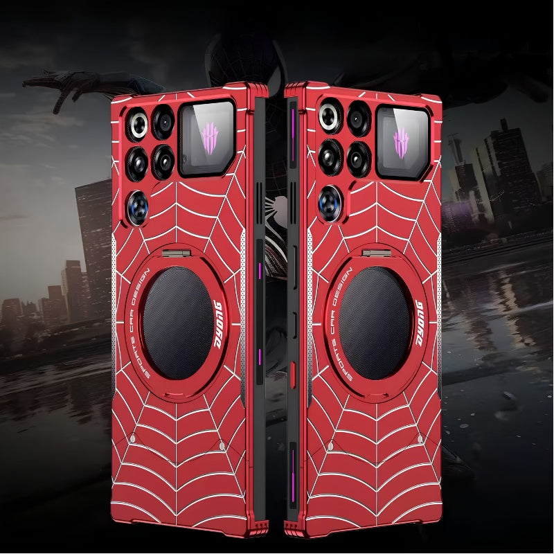 Load image into Gallery viewer, ZTE Nubia RedMagic 10/ 10S Pro / Pro Plus Frameless Mecha Metal Spiderman Rotating Magnetic Stand Case
