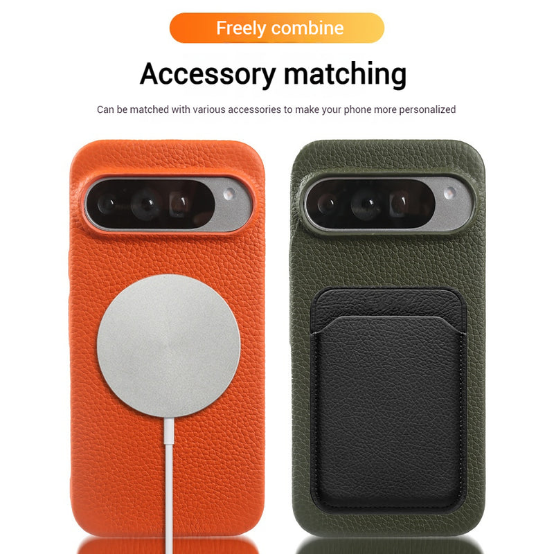 Load image into Gallery viewer, [Magsafe Compatible] Google Pixel 10 / Pro / XL - Premium Cowhide Drop Proof Genuine Leather Series Case
