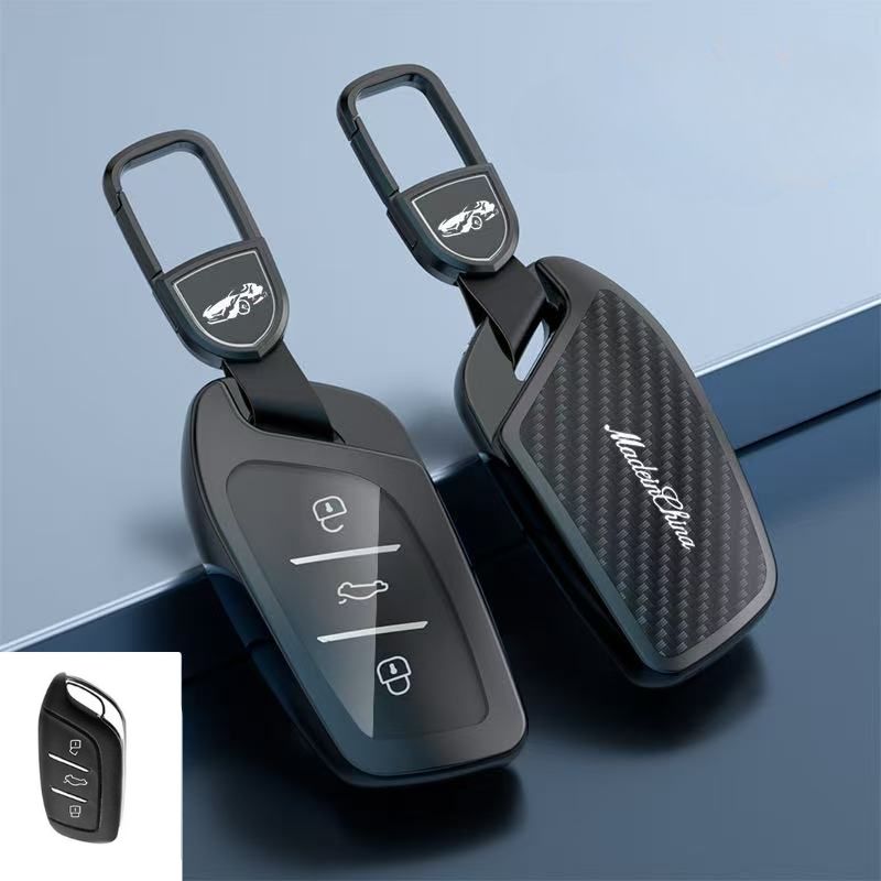 Load image into Gallery viewer, Roewe Zinc Alloy + Carbon Fiber Texture Car Key Fob Case Cover For RX3, RX5, RX5 Plus, RX8, ERX5, i5, i6
