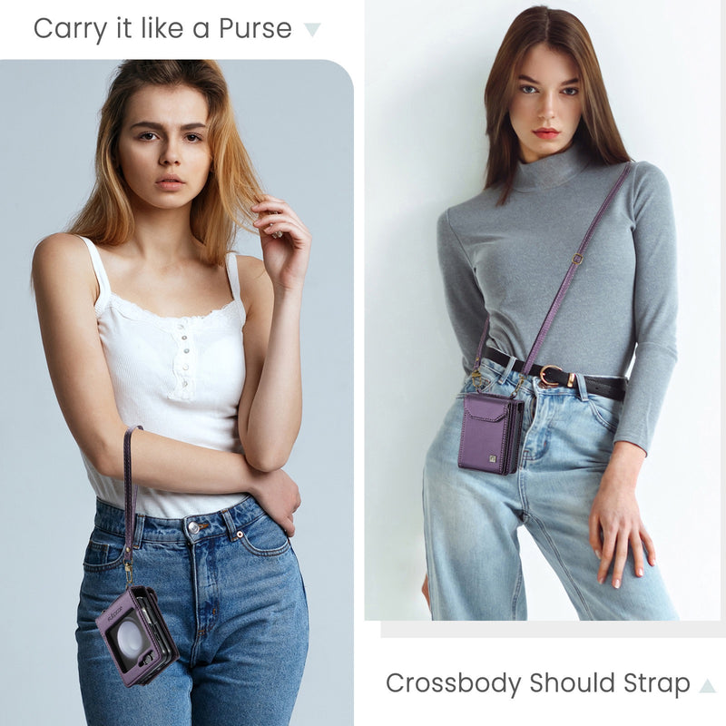 Load image into Gallery viewer, [With Card Slot] Samsung Galaxy Z Flip7 (SM-F766) RFID Blocking Premium Leather Foldable Flip Wallet Case Series
