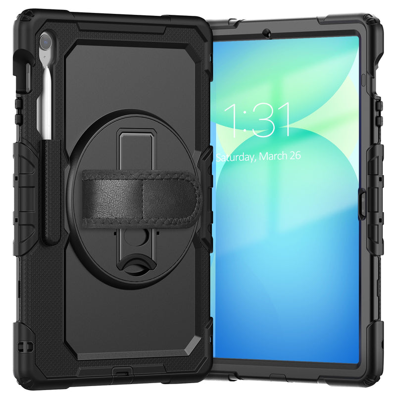 Load image into Gallery viewer, [Built-in Stand] Samsung Galaxy Tab S10 FE Plus (2025) 13.1&quot; - 360 Degree Stand PC + Silicone Shockproof Case With Strap
