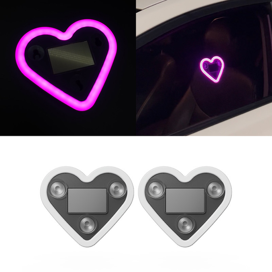 Triangle Window Heart-Shaped LED Neon Light for Car Interior Rear Windshield, Decorative Ambient Lighting - i-Station Mobile Phone & Electronic Device Repair and Accessories