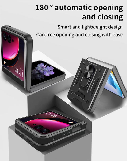 [Built-in Ring Bracket] Motorola Moto Razr 40/Ultra Minimalist Shockproof Phone Stand Series Case