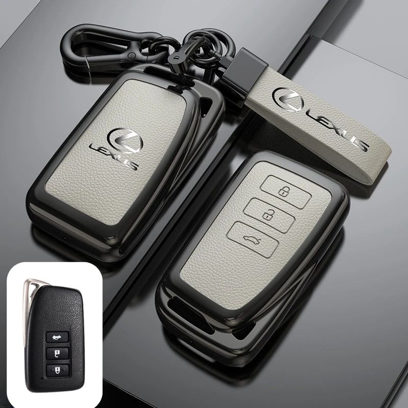 Load image into Gallery viewer, Lexus Zinc Alloy + PU Leather Car Key Fob Case Cover For ES200, ES300, RX350, NX350H, LS500H
