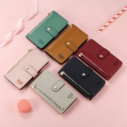 [With Lanyard][With Card Slot] Motorola Moto Edge 40/Neo/Pro Leather Zipper Shockproof Wallet Series Case