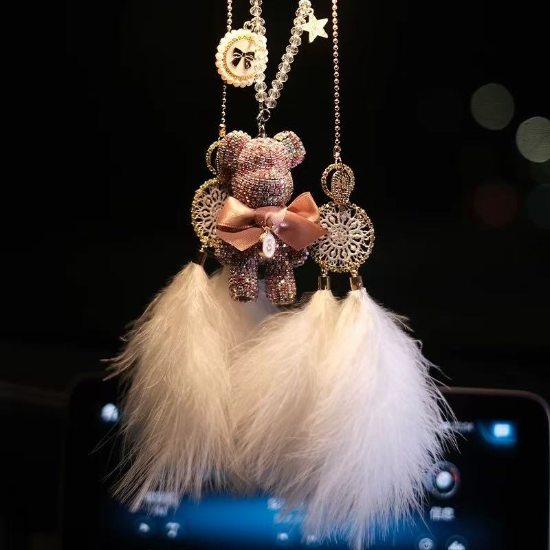 Load image into Gallery viewer, High-Quality Trendy Bear Car Hanging Ornament Creative Car Rearview Mirror Pendant
