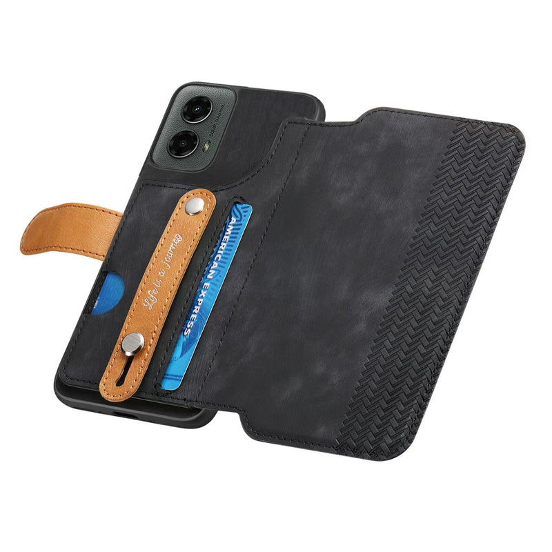 Load image into Gallery viewer, [With Card Slot][With Wrist Wrap] Motorola Moto G Play 4G/5G (2024) Leather Shockproof Wallet Series Case
