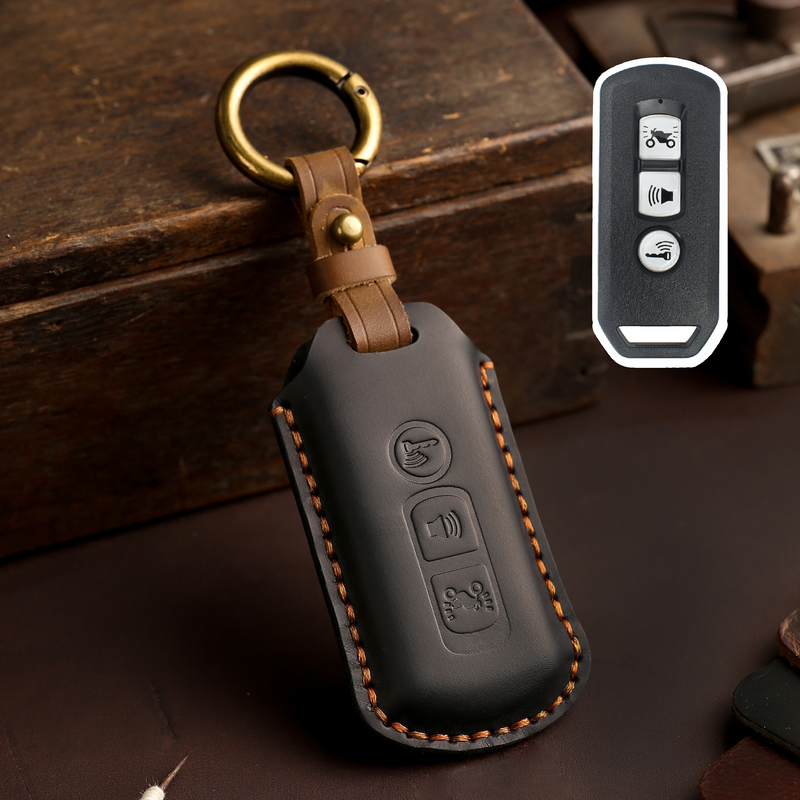 Load image into Gallery viewer, Honda Motorcycle Handcrafted Genuine Leather Car Key Fob Case Cover For PCX 125, PCX 150, PCX 160, ADV 150, ADV160, SH 125i, SH150i, Forza 300, Forza 350
