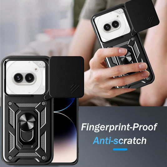 [Built-in Metal Kickstand][With Lens Cover] Nothing Phone (2a) Full-Cover Shockproof Protective Case