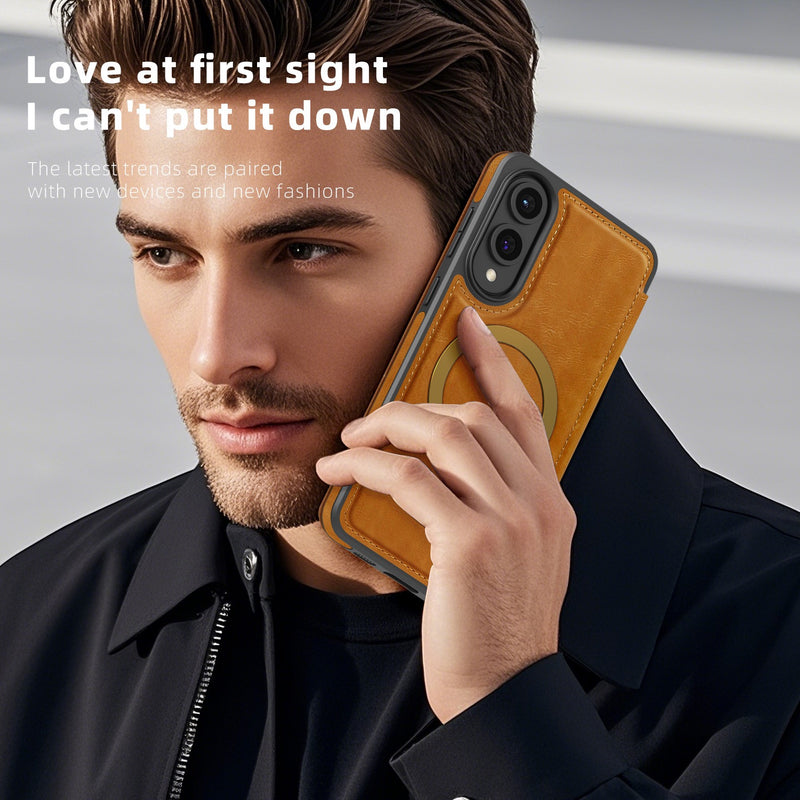 Load image into Gallery viewer, [With Card Slot] Samsung Galaxy S25 Edge (SM-S937) - Business Leather Flip Magnetic Case

