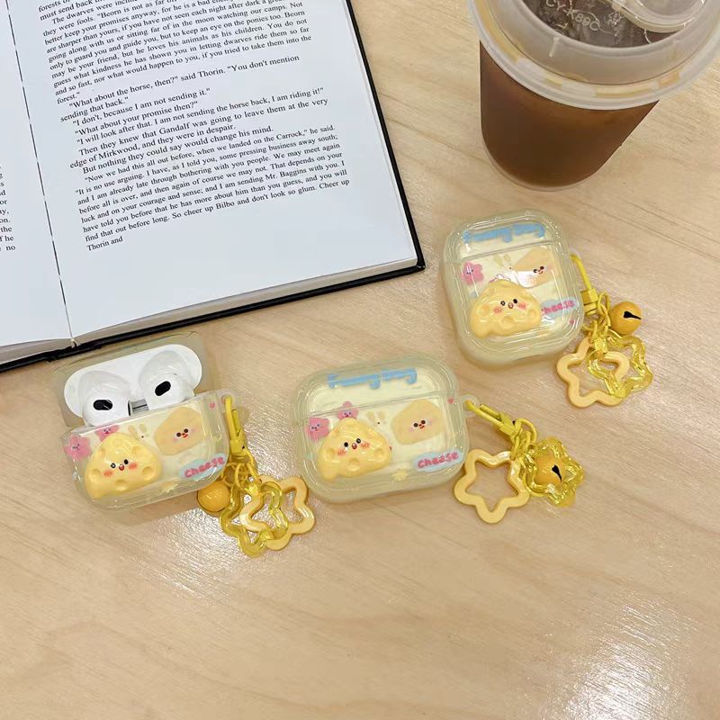 Load image into Gallery viewer, Apple AirPods Pro 1 - Cheese Star Cute Cartoon Silicone Anti-Drop Protective Case
