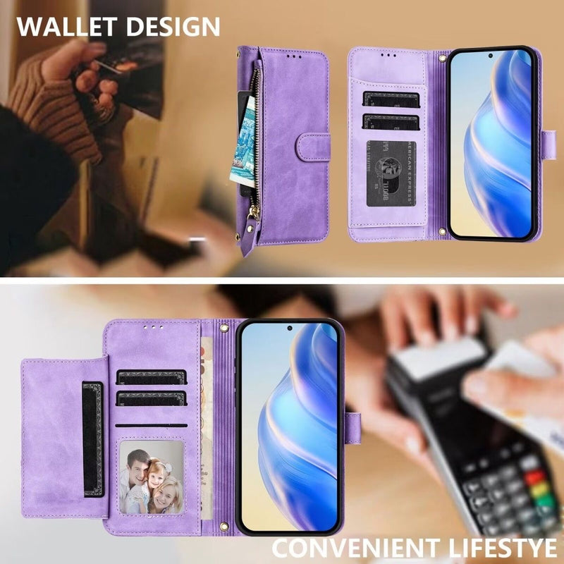 Load image into Gallery viewer, [With Card Slot] OPPO Reno14 &amp; Pro - PU Leather Full-Body Flip Zipper Wallet Case
